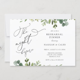 Convite Eucalipto Na Noite Antes Do Janto De Ensaio