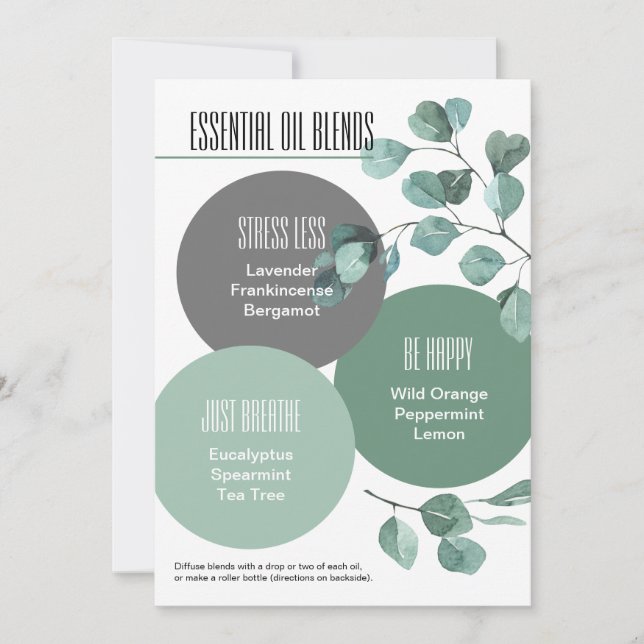 Convite Eucalipto Óleo Essencial Mistura Rótulo Invi (Frente)