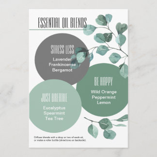 Convite Eucalipto Óleo Essencial Mistura Rótulo Invi
