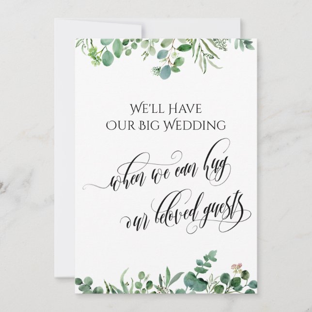 Convite Eucalipto Quando Podemos Abraçar Você Adiou O Casa (Frente)