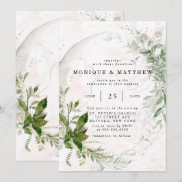 Convite Eucalipto Russo Elegante Deixa Casamento Rosa Invi