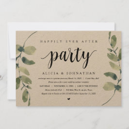 Convite Eucalipto Rústico, Celebração de Casamento Íntimo 