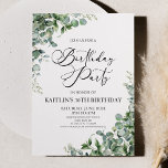 Convite Eucalipto Verde Deixa Festa de aniversário Botânic<br><div class="desc">Este é um Convite de aniversário Botânico Verde Eucalyptus Greenery!</div>