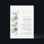 Convite Eucalyptus 60th Birthday Botanical Greenery Party<br><div class="desc">Eucalyptus 60th Festa de aniversário Greenery Convite Botânico. Apresentando um design botânico suculento moderno com uma tipografia e layout de tendências populares. Perfeito para outras ocasiões especiais,  incluindo festas surpresa e comemorações de aniversário</div>