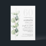 Convite Eucalyptus 60th Birthday Botanical Greenery Party<br><div class="desc">Eucalyptus 60th Festa de aniversário Greenery Convite Botânico. Apresentando um design botânico suculento moderno com uma tipografia e layout de tendências populares. Perfeito para outras ocasiões especiais,  incluindo festas surpresa e comemorações de aniversário</div>