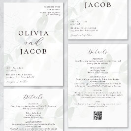 Convite Eucalyptus All in One Wedding Código QR