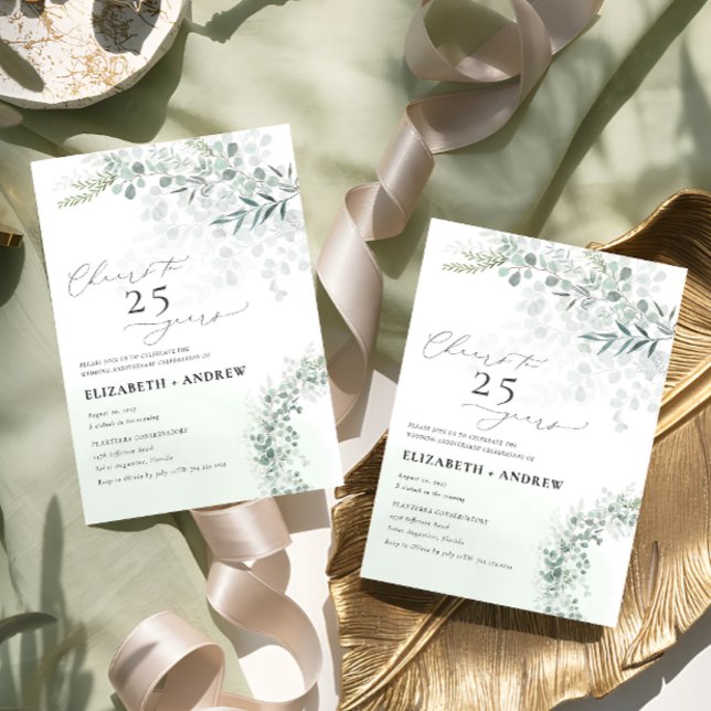 Convite Eucalyptus Botanic Sage A Qualquer Ano (Criador carregado)