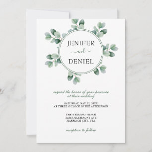 Convite Eucalyptus Botanical Greenery Casamento