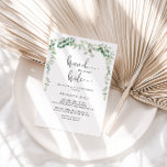 Convite Eucalyptus Brunch Verde com o Chá<br><div class="desc">Este brunch verde do eucalipto com o convite do chá da noiva é perfeito para um chá de casamento moderno. O design apresenta galhos e folhas botânicas elegantes e desenhadas a aquarela,  desenhadas à mão,  adornando quadros geométricos.</div>