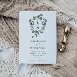 Convite Eucalyptus Crest | Casamento por Aquarela
