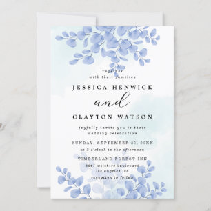 Convite Eucalyptus deixa casamento com a Dusty Blue Botani