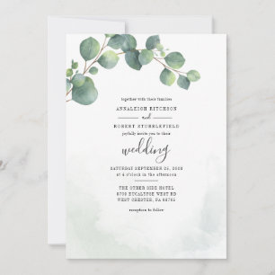 Convite Eucalyptus Deixa Casamento De Esquema Verde