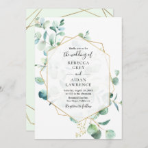 Eucalyptus deixa casamento geométrico