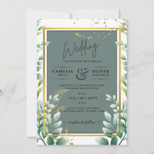 Convite Eucalyptus deixa o berço verde DOURADO CÓDIGO QR F
