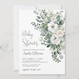 Convite Eucalyptus Elegant Floral Baby Shower