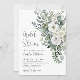 Convite Eucalyptus Elegant Floral Bridal Shower