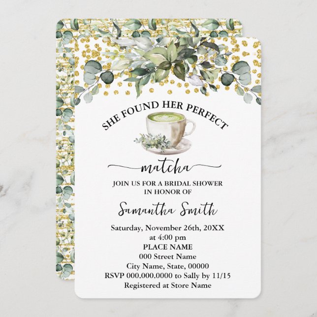 Convite Eucalyptus Encontrou Seu Perfeito Chá de panela Ma (Frente/Verso)