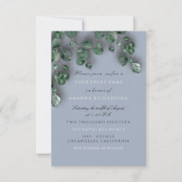 Convite Eucalyptus Enfumaçado Blue Greenery Rustic