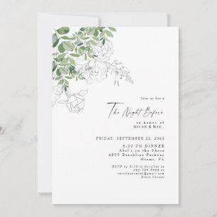 Convite Eucalyptus Floral Na Noite Antes Do Ensaio