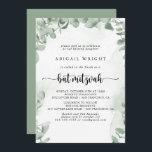 Convite Eucalyptus Foliage Verde Clássico Bat Mitzvah<br><div class="desc">Este clássico convite verde de eucalipto foliage bat mitzvah é perfeito para um morcego mitzvah rústico. A design apresenta lindas folhas verdes de eucalipto com aquarela.</div>