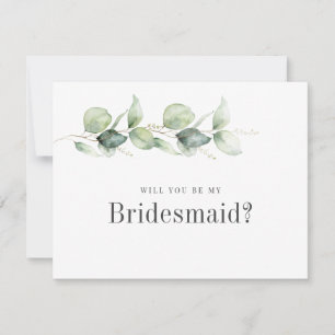 Convite Eucalyptus Foliage Você Será Minha Bridesmaid Card