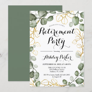 Convite Eucalyptus Foliage Wreath Retirement Party