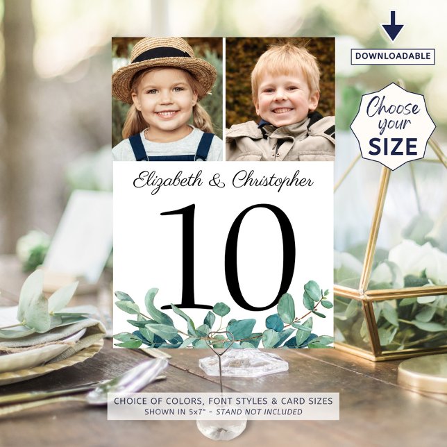 Convite Eucalyptus Fotos: Sinal de Número de Tabela de Cas (Criador carregado)