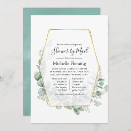 Convite Eucalyptus Geométrico Bridal ou Chá de fraldas por