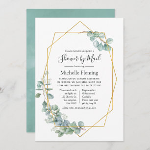 Convite Eucalyptus Geométrico Bridal ou Chá de fraldas por