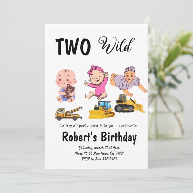 Convite Eucalyptus greenary wedding birthaday (Em pé/Frente)