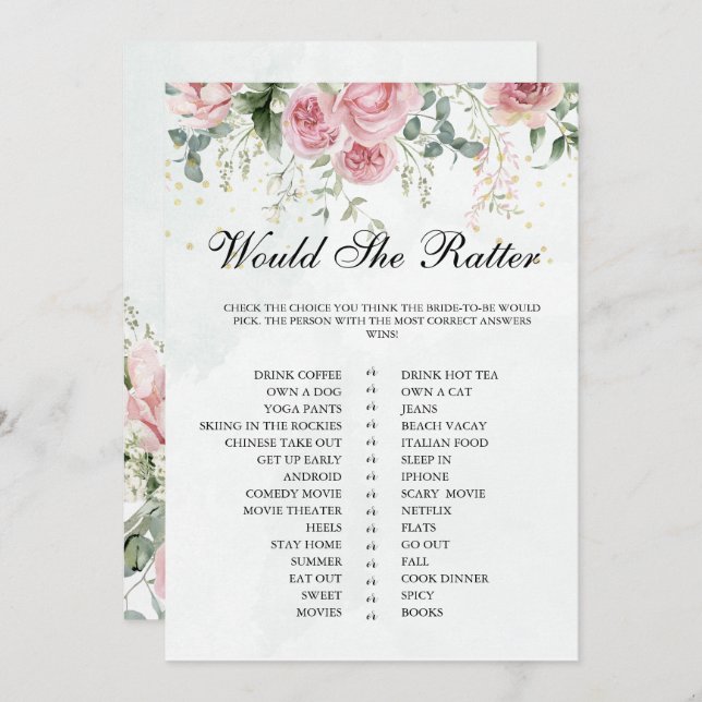 Convite Eucalyptus Greenere Dourado Deixa jogo de Chá de p (Frente/Verso)