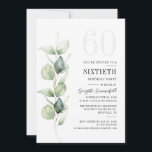 Convite Eucalyptus Greenery 60ª Festa de aniversário<br><div class="desc">Celebre o marco de 60 com graça, elegância e estilo com nossos 60 convites de festas de aniversários personalizados! Projetados especificamente para esta ocasião monumental, nossos convites misturam a beleza da natureza com o elegante charme da moda contemporânea. No coração dessa design está a folhagem do eucalipto, símbolo de harmonia...</div>