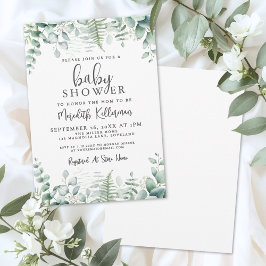 Convite Eucalyptus Greenery Baby Shower