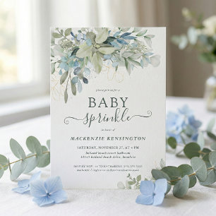 Convite Eucalyptus Greenery Baby Sprinkle