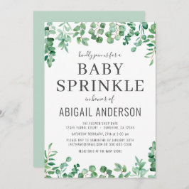 Convite Eucalyptus Greenery Baby Sprinkle Modern