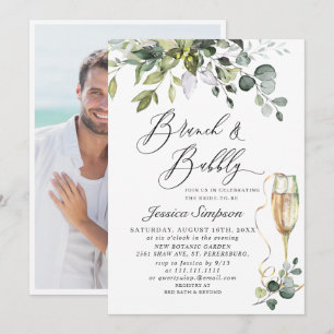 Convite Eucalyptus Greenery Brunch e FOTO Borracha