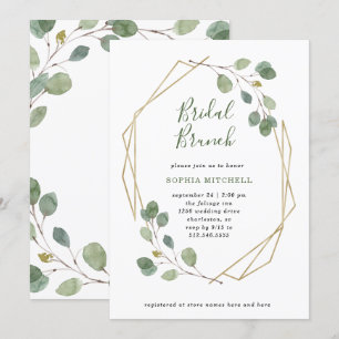 Convite Eucalyptus Greenery Brunch Geométrico Bridal