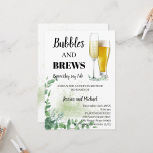 Convite Eucalyptus Greenery Bubble & Brews Casal