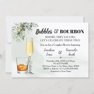 Convite Eucalyptus greenery bubbles & Bourbon Chá Invit