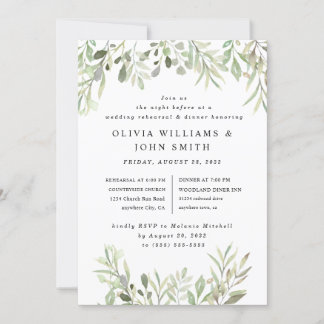 Convite Eucalyptus Greenery Casamento Simples