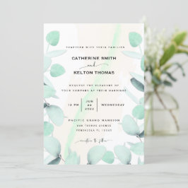 Convite Eucalyptus Greenery Casamento Simples e Moderno