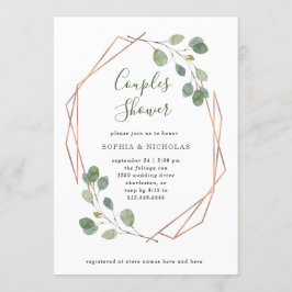Convite Eucalyptus Greenery | Chá Dourado Casal Geo