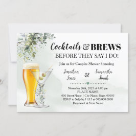 Convite Eucalyptus Greenery Cocktails & Brews Chá Invit