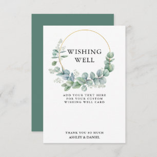 Convite Eucalyptus Greenery Dourado Wishing Welcard
