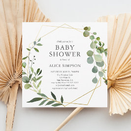 Convite Eucalyptus Greenery Elegant Baby Shower