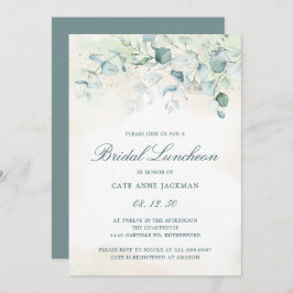 Convite Eucalyptus Greenery Elegant Bridal Luncheon