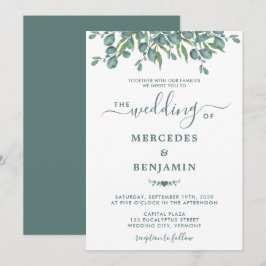 Convite Eucalyptus Greenery Elegant Sage Wedding