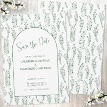 Eucalyptus Greenery Elegant Salve a Data Casamento