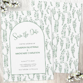 Convite Eucalyptus Greenery Elegant Salve a Data Casamento