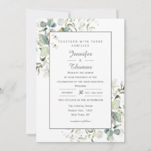 Convite Eucalyptus Greenery, Elegante